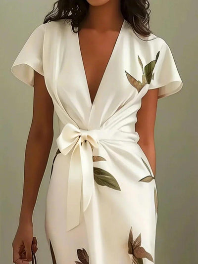 Urban Midi Φόρεμα με Φύλλα