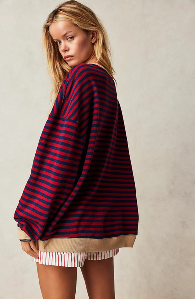 Μάνα | Oversize Ριγέ Πουλόβερ