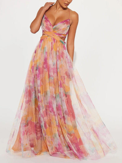 Elegant Μακρύ Φλοράλ Φόρεμα