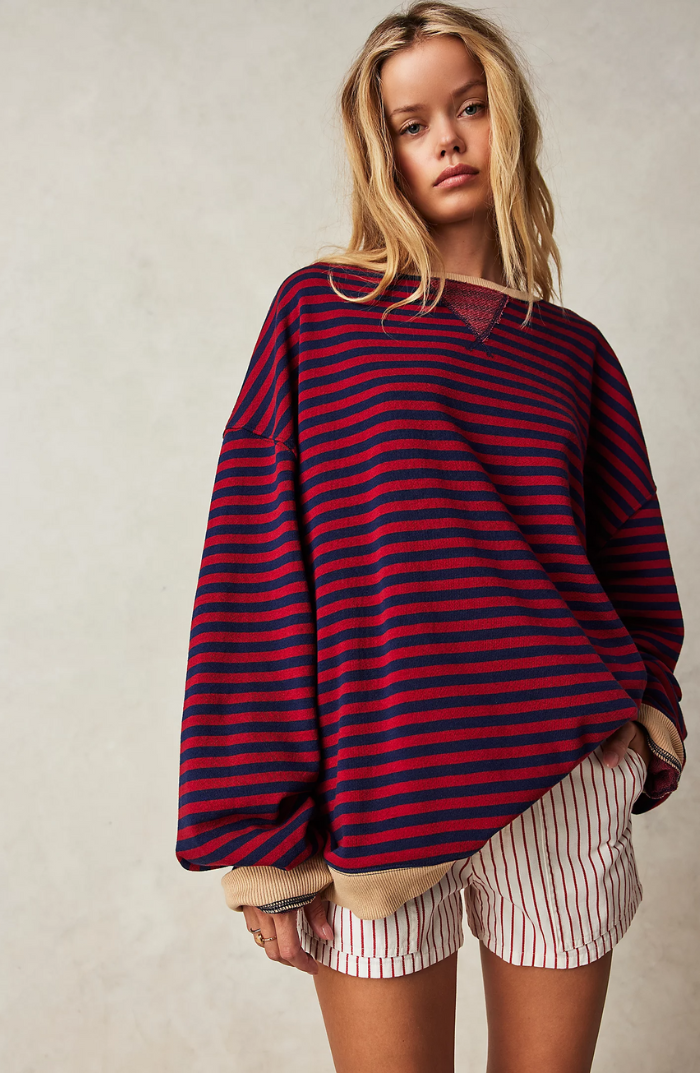 Μάνα | Oversize Ριγέ Πουλόβερ