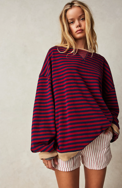 Μάνα | Oversize Ριγέ Πουλόβερ