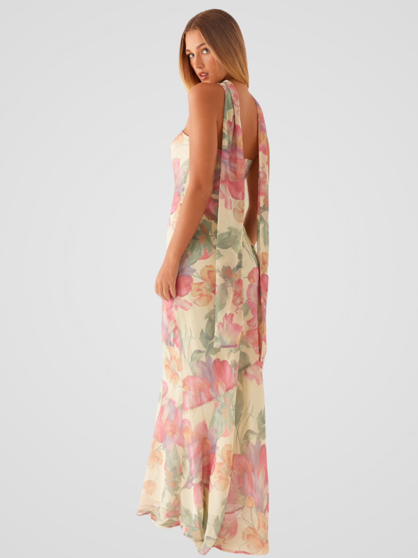 Aperti™ | Bandeau Dress in Delicate Floral Satin