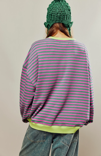 Μάνα | Oversize Ριγέ Πουλόβερ