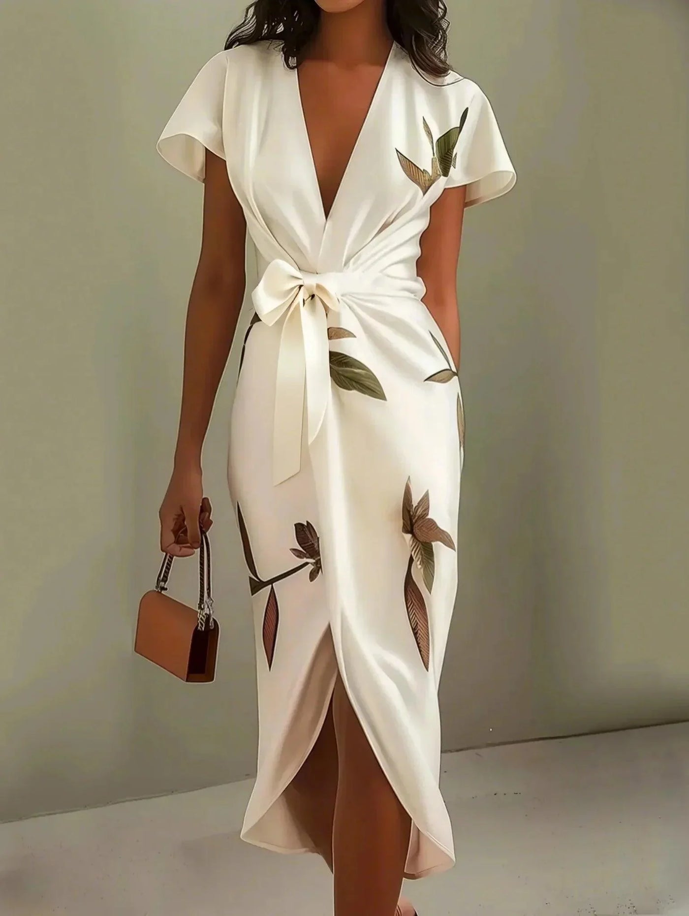 Urban Midi Φόρεμα με Φύλλα