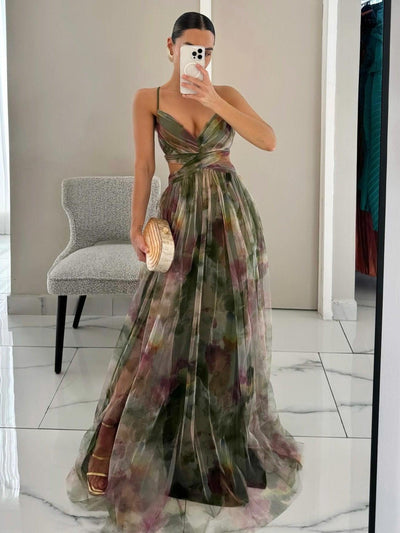 Elegant Μακρύ Φλοράλ Φόρεμα