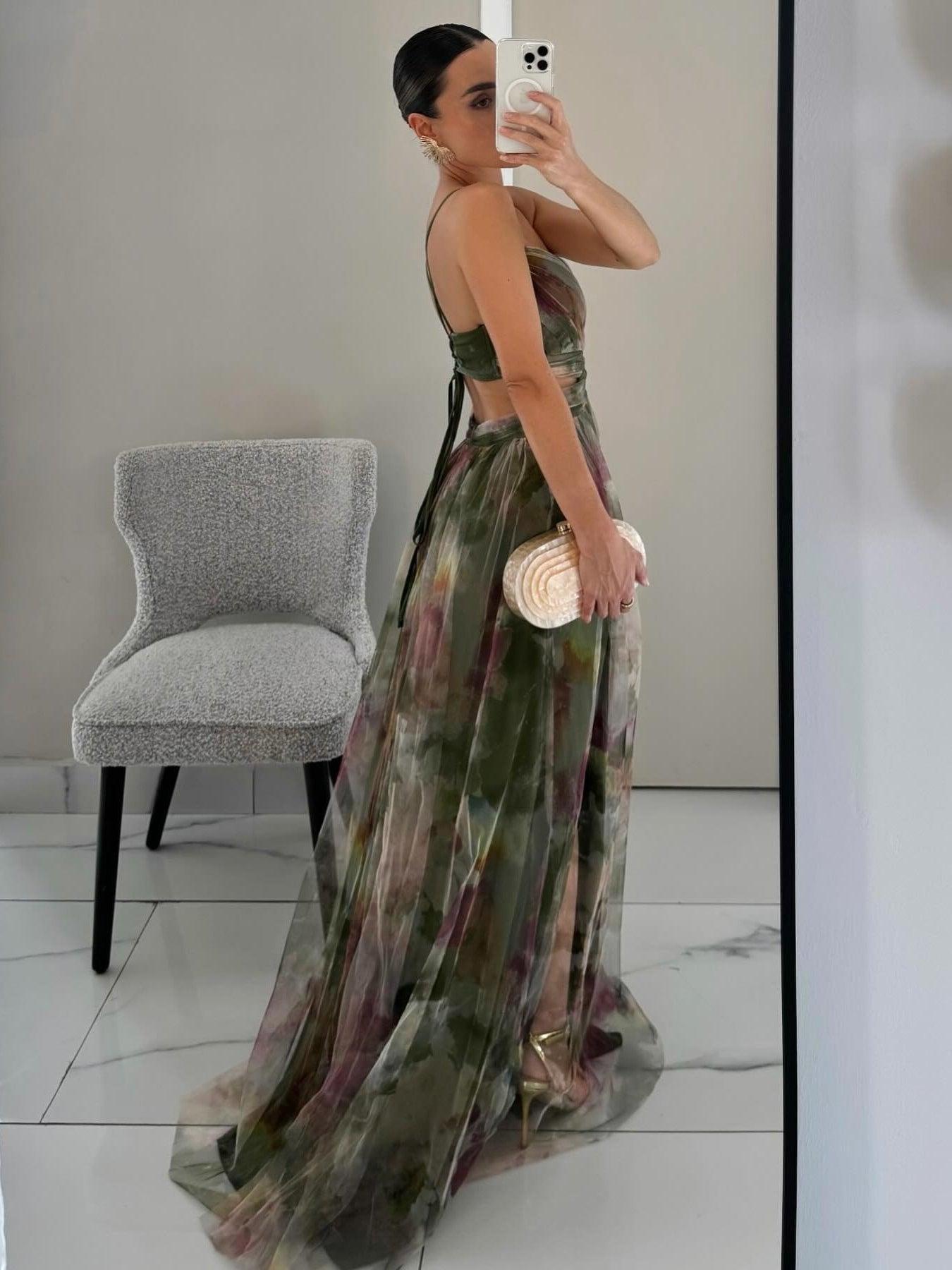 Elegant Μακρύ Φλοράλ Φόρεμα