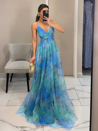 Elegant Μακρύ Φλοράλ Φόρεμα