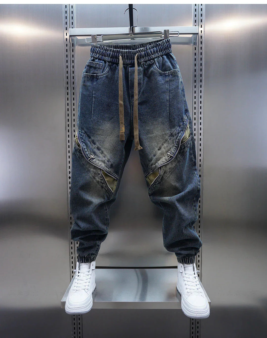 Laurent™ | Μπλουτζίν Παντελόνι Baggy με Ζώνη