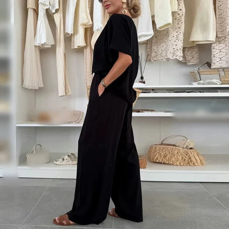 Juie | Συγκρότημα 2 τεμαχίων κομψό και casual με φαρδύ παντελόνι