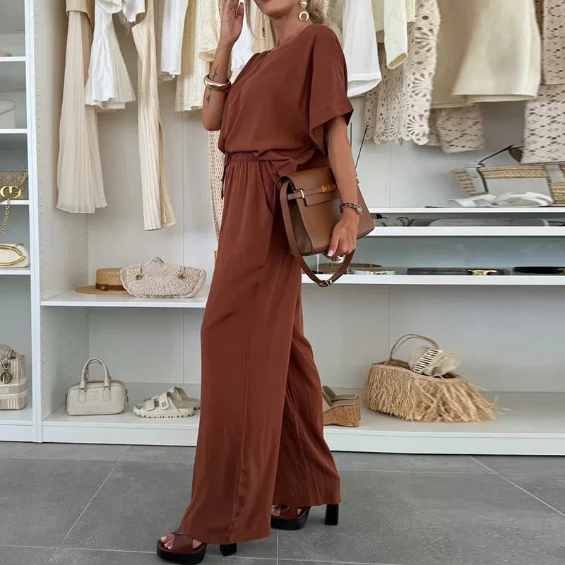 Juie | Συγκρότημα 2 τεμαχίων κομψό και casual με φαρδύ παντελόνι