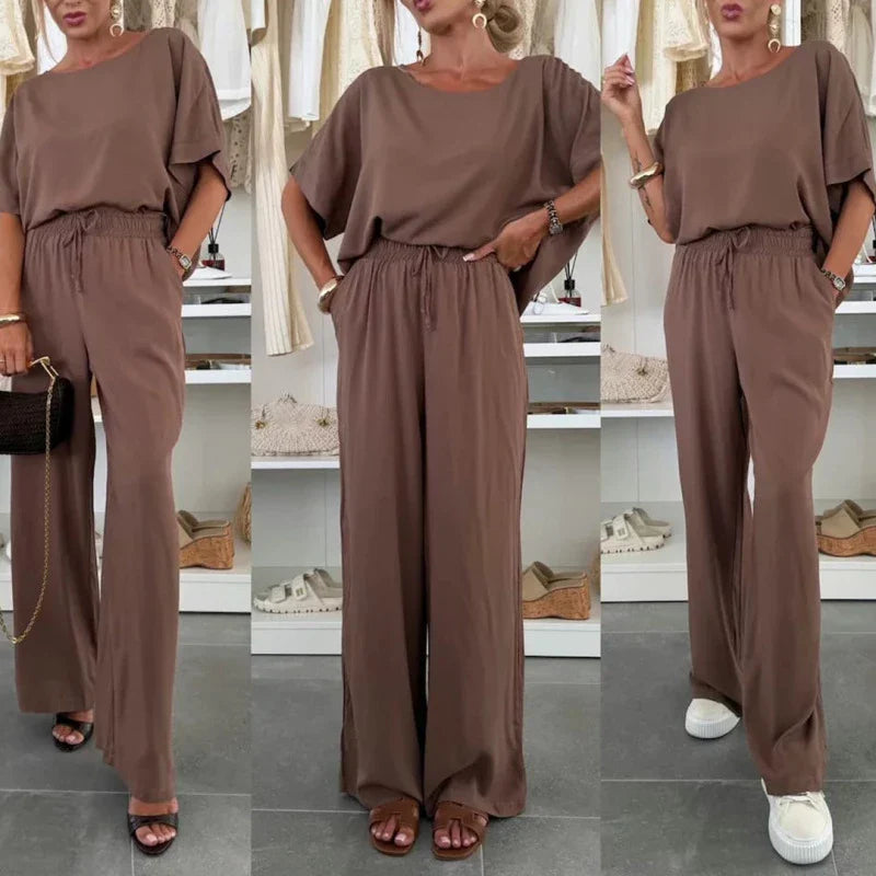 Juie | Συγκρότημα 2 τεμαχίων κομψό και casual με φαρδύ παντελόνι