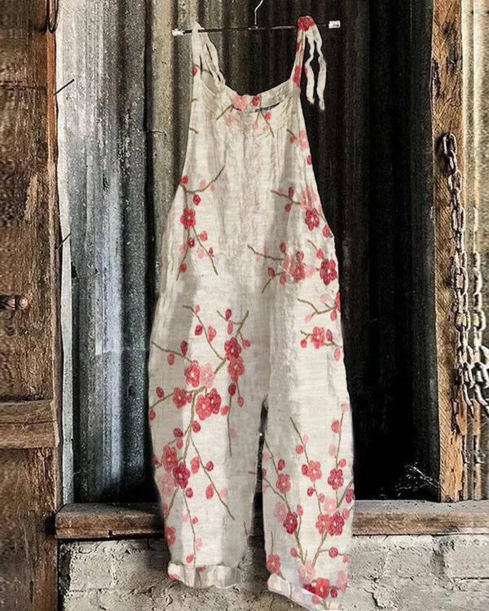 Retro Floral Jumpsuit - Elegant Style for Women with Comfort and Versatility