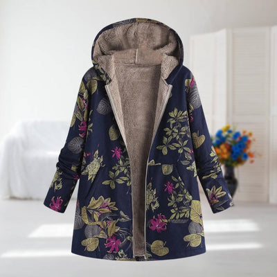 Floral Fleece Hooded Coat for Women (For Gail)