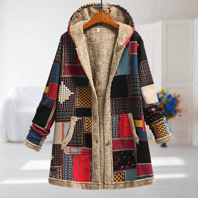 Floral Fleece Hooded Coat for Women (For Gail)