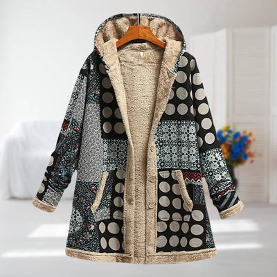 Floral Fleece Hooded Coat for Women (For Gail)