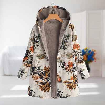 Floral Fleece Hooded Coat for Women (For Gail)
