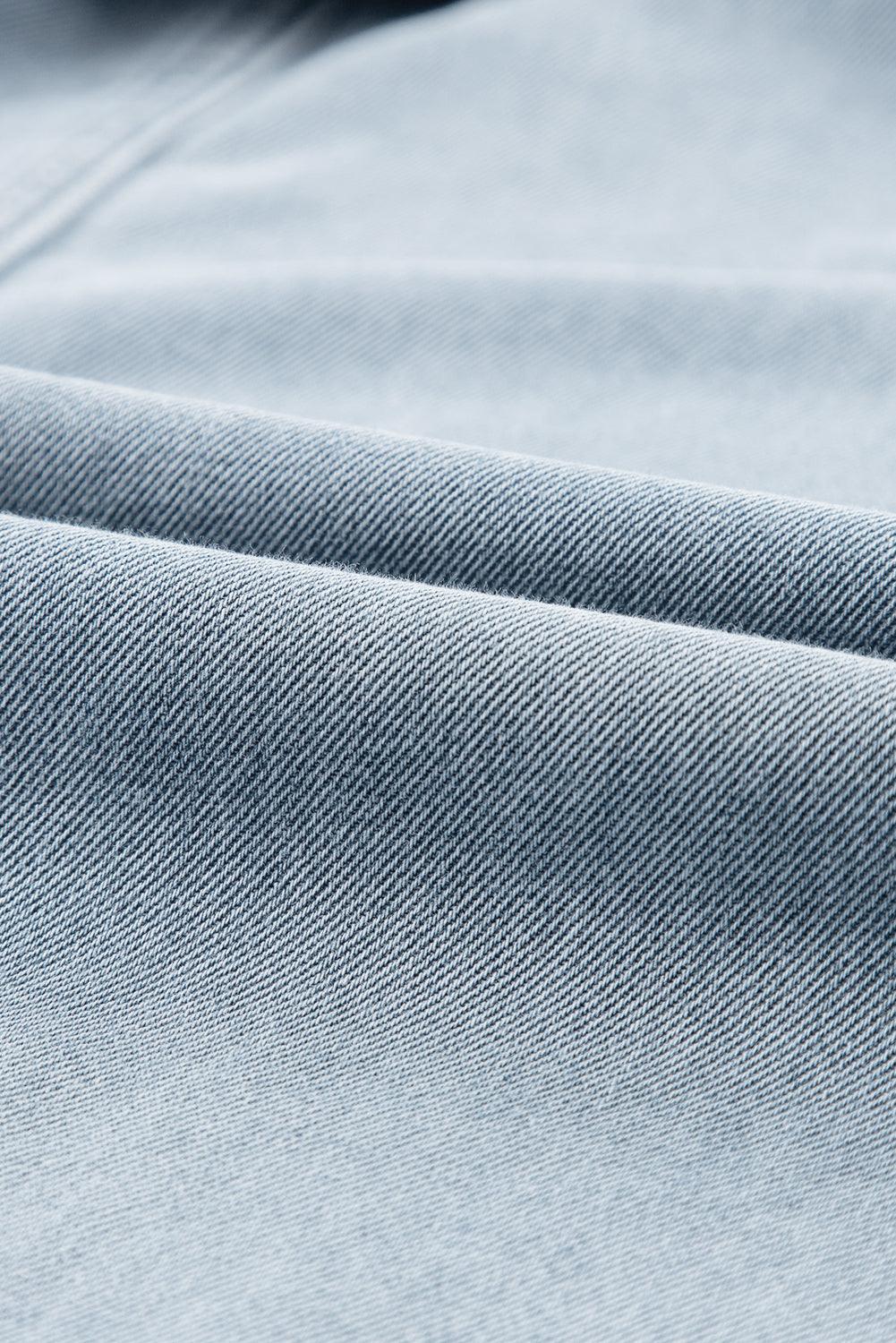 Sofia® | Κομψό Denim Φόρεμα με Κοντά Μανίκια και Μπατζανάκια