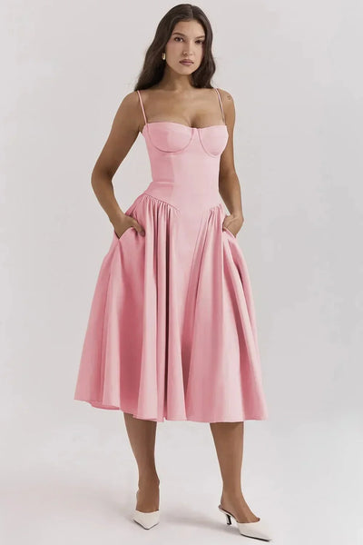 Kiki | Ρετρό Μίντι Φόρεμα" can be rewritten as "Kiki | Vintage Midi Dress.