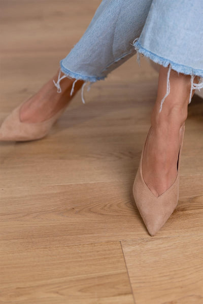 Marlena™ | Slingback Σανδάλια σε Νυφικό Χρώμα με Λεπτό Τακούνι